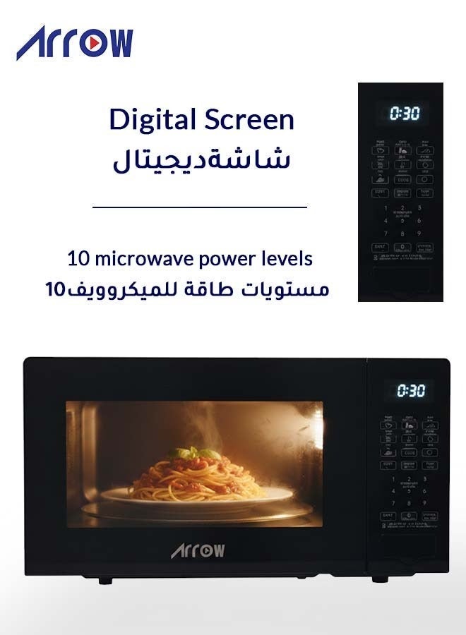 ارو فرن ميكروويف رقمي ارو 20 لتر، 700 وات، 10 مستويات طاقة للميكروويف | RO-20MWBD - Image 1